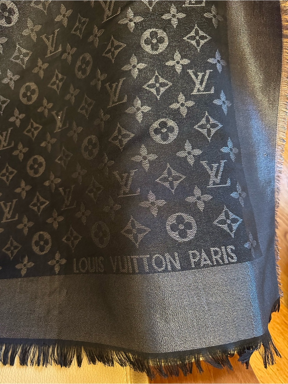 Louis Vuitton Black Metallic Monogram Shawl